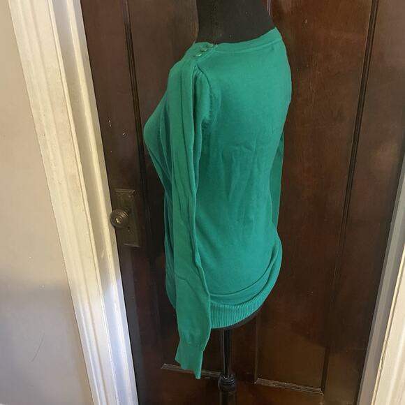 Green Vintage Forever 21 Lightweight Sweater 100% Cotton Womens MEDIUM - Picture 9 of 11